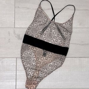 Victoria’s Secret- Embroidered lace bodysuit teddy